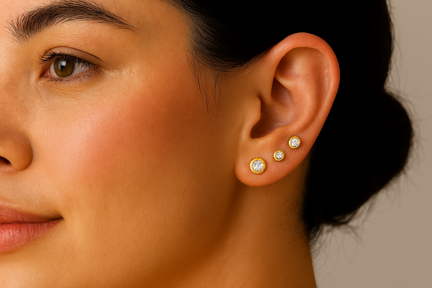 GCS - 3mm  Bezel Set Gold - 6 pack